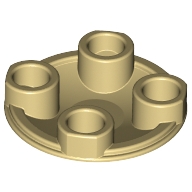 Lego destička kulatá 2x2 hladká invertovaná, béžová (265405, 4140561, 4278422)